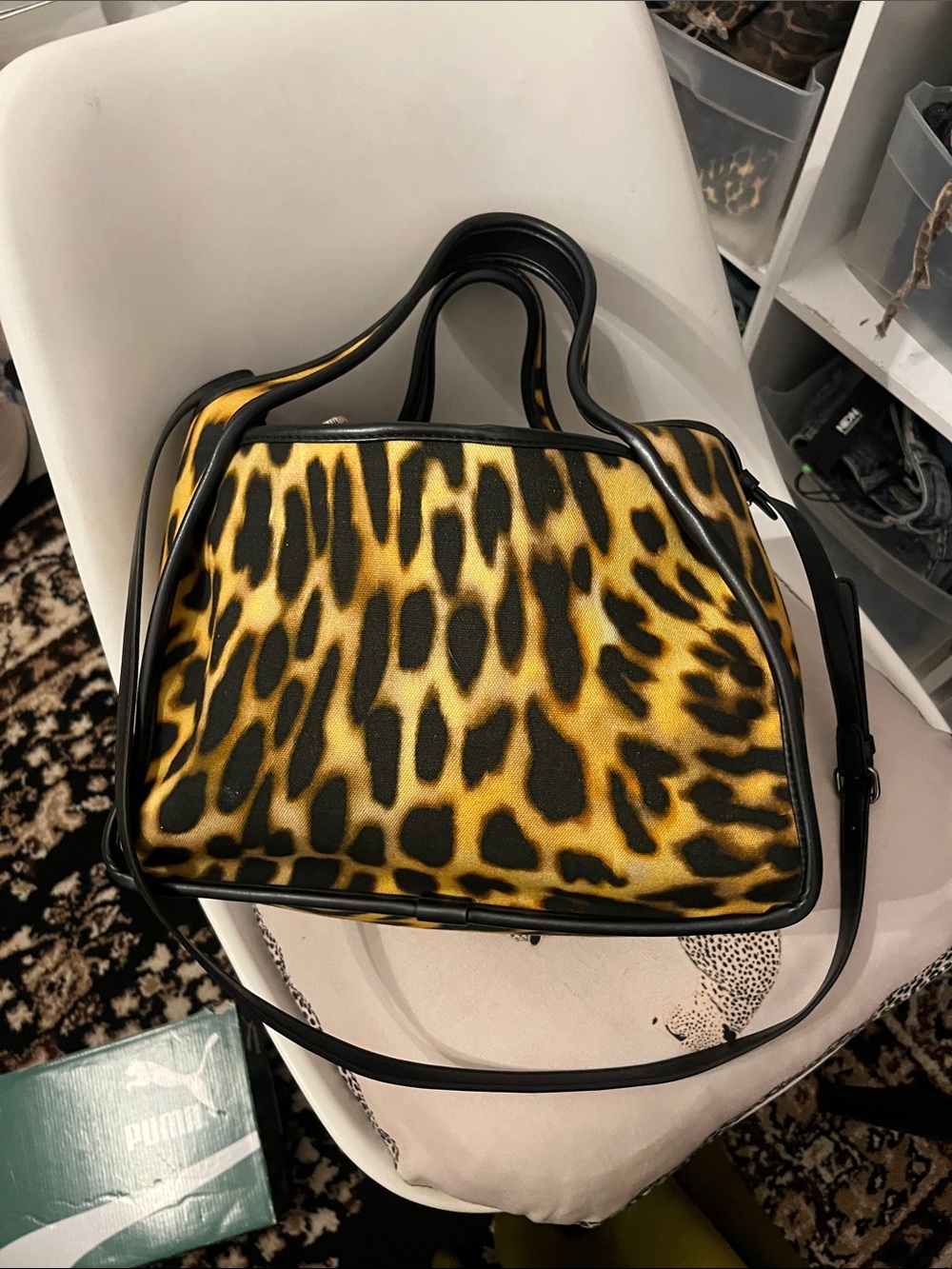 Stella McCartney Leopard Print Tote with Black Pouch - Picture 11 of 15